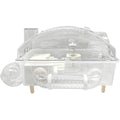 Tfwadmx Dwarf Hamster Cage,Acrylic Rat Cage,Hamster Home Small Animal Cages with Tube Exercise Wheel Mouse Habitat for Gerbils Mice 17.7”x11”x11.8” - color: Transparent