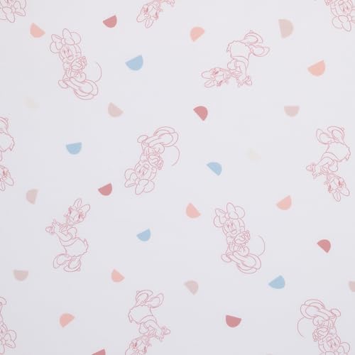 NoJo Disney Minnie Mouse White, Light Blue, and Peach with Daisy Duck Super Soft Nursery Fitted Crib Sheet - color: White, Light Blue, Peach, size: Crib