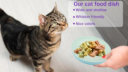 Whisker Friendly Cat Bowls 8pk Shallow Wide Pet Dishes Kitten Ferret | 8pk shallow wide whisker-friendly cat dishes, safe for kittens ferrets small pets, available in blue green pink purple - color: 8 pcs multicolors
