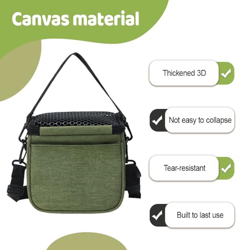 Small Animal Carrier Bag, Portable Pet Travel Bag with Shoulder Strap & Removable Mat for Hamsters Sugar Gliders Flying Squirrel