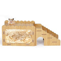 Hamster Digging Box, Small Visible Hamster Digging Room with Acrylic Transparent Board, Hamster Hideout and Exploration House with Climbing Ladder, Hamster Digging Wood Toy for Guinea Syrian Hamsters