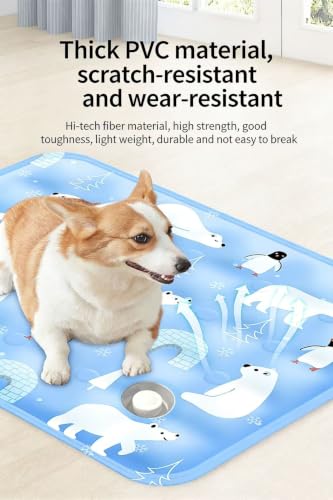 Water-Fillable Pet Cooling Mat, Pressure Activated Gel Cooling Pad for Dogs & Cats, Durable & Scratch Resistant, Perfect for Hot Weather to Prevent Overheating (88, Blue Bear, X-Large) - color: blue bear, size: 23.6*35.4