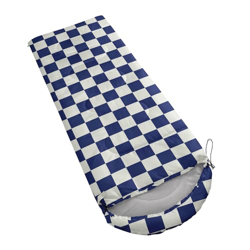 Sleeping Bags for Adults and Kids Backpacking Camping Sleeping Bags for Girls and Boys Lightweight Waterproof Cold/Warm Sleeping Bag for All Season - color: Purple and White Check