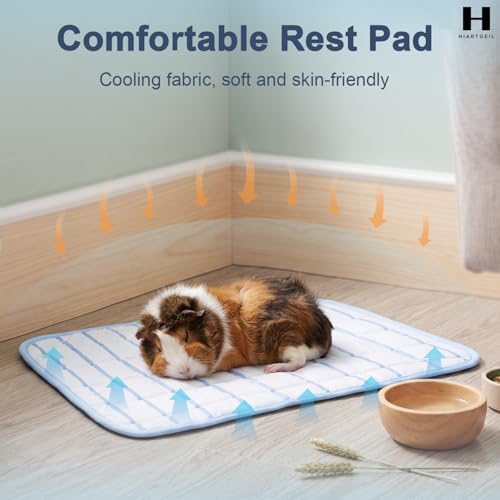 8 Pack Small Animal Cooling Mats, 17 x 11.6 Inch Washable Rabbit & Guinea Pig Cage Pads, Soft Pet Mats for Carrier, Crate and Travel