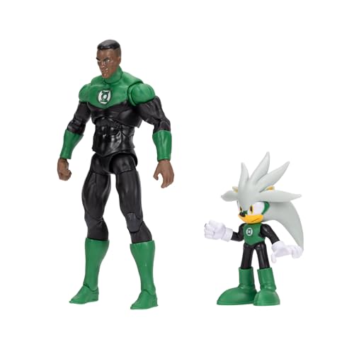 DC X Sonic the Hedgehog Silver as Green Lantern & Green Lantern 2.5/5-inch Figures Multipack - style: 5" Green Lantern with 2.5" Silver Green Lantern