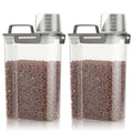 TBMax Small Dog Cat Food Storage Containers 2 Pack, Travel-Friendly Pet Food Container with Spout & Measuring Cup, Kid-Friendly Pet Feeding Dispenser, Portable Dog Treat Bird Seed Container -Grey - color: Dark Grey -2Pcs 3Qt