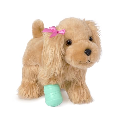 Pucci Pals Plush Cocker Spaniel Vet Care Carrier, 8-Piece Dog Set, Pet | 8-piece plush pet playset with Cocker Spaniel, pink and blue carrier bag, stethoscope, syringe, cast, cone, 2+ Years - style: Cocker Spaniel with Vet Kit