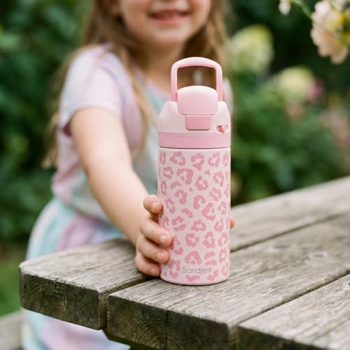 Leopard Skin Kids Insulated Stainless Steel Water Bottle 16 Oz, Travel Tumbler for School, Sports for Girls, Birthday, Back To School - color: Leopard Skin