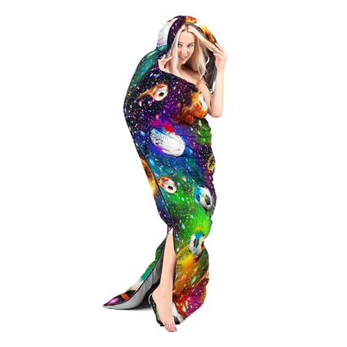 Sleeping Bags for Adults and Kids Backpacking Camping Sleeping Bags for Girls and Boys Lightweight Waterproof Cold/Warm 3-Season - color: Flame football