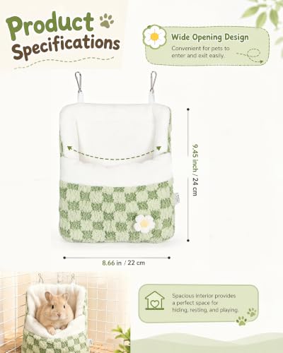 Sugar Glider Sleeping Pouch, Hanging Warm Sleeping Pouch Bag | Small Animal Hideout Habitat, Winter Warm Plush Sleeping Bag, Sugar Glider Cage Accessories for Hamsters Chipmunk Squirrels