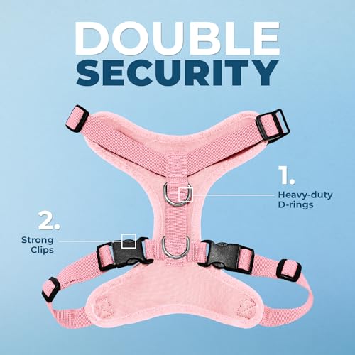 Voyager Step-in Lock Dog Harness - Pink, X-Large | 23 - 28" in Chest, Adjustable, Breathable Air Mesh, Lightweight for Daily Walks, Strong Clips, Heavy Duty D-Ring - color: Harness (Pink), size: XL (Chest: 23 - 28")