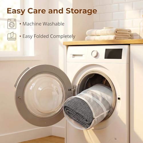 OIASKET 108L Cotton Rope Storage Basket for Living Room and Bedroom 25"x16"x16" Woven Laundry Basket, Heavy Duty Bin for Blankets, Pillows & Toys, Pet-Safe & Scratch-Free, Dark Grey and White - color: Dark Grey & White
