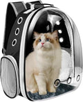 Cat Backpack Carrier, Pet Cat Carrier with Ventilated Design for Carrying Puppy Cats, Pet Carrier Back Pack Bag Space Capsule for Traveling/Hiking/Camping/Outdoors (Black1) - color: Black1