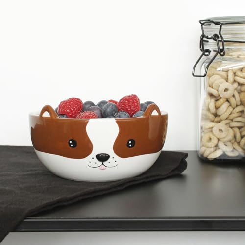 Winkee - Cereal Bowl Dog Style I Adorable Ceramic Bowl with Dog Features I Stoneware in Cute Dog Design