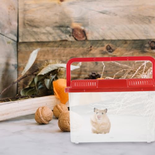 Portable Fish Tank 5.90X3.93X3.46In Transparent Pet Transport Box with Handle for Reptiles Turtles and Small Fish Travel Carrier