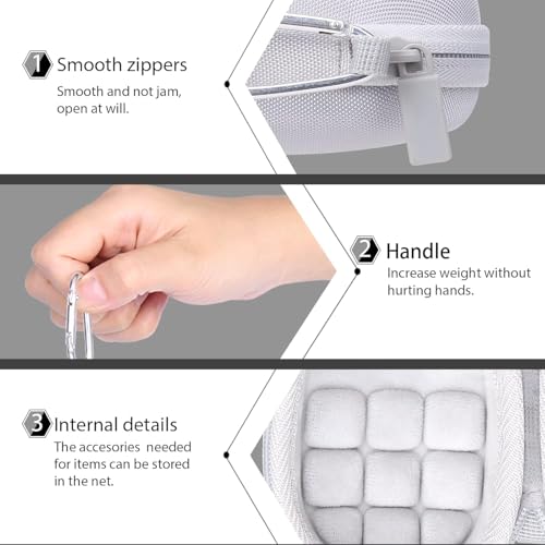 co2CREA Hard Case for Logitech MX Anywhere 3S/3/2S/2 Mouse, Pale Grey | Compact Performance Mouse Compatible, Protective EVA Carrying Storage Bag with Shockproof Foam Cushion and Carabiner - color: Pale Grey Case