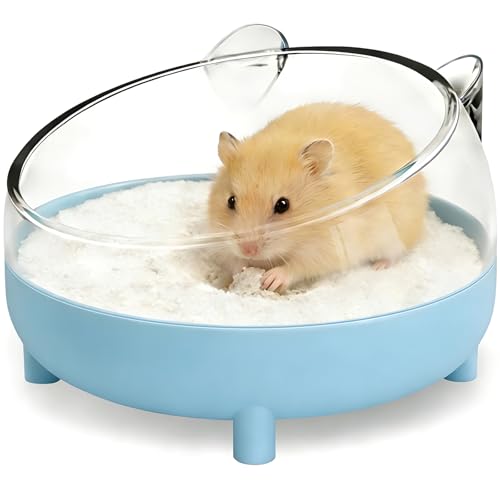 Hamster Bathtub,Hamster Sand Bath,Hamsters Bathroom,Sand Bath Container,Toilet for Dwarf Hamsters,Gerbils,Mice and Small Animals (Blue) - color: Blue