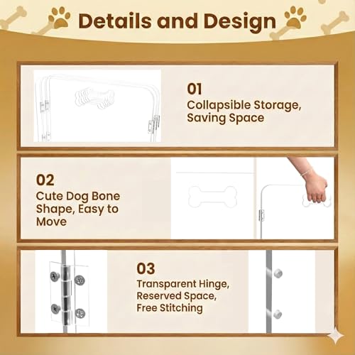 3-Panel Clear Acrylic Freestanding Dog Gate, Folding Pet Barrier | Transparent Puppy Fence with Handles, Foldable Playpen for House, Indoor Stairs, Doorways, Small Dogs & Rabbit - size: 3-Panel