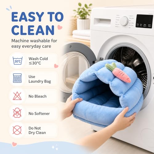 Meow&Woof 2 Pack Small Animal Beds - Cozy Hamster Hideout, Washable Guinea Pig & Hedgehog House, Blue Hideaway for Sugar Glider, Chinchilla, and Rats. - color: Blue