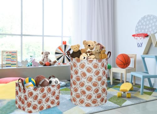 Essme Rectangular Football Baskets ,Kids Storage Box,Toy Bin for Boys with Handles for Room Decor, Kids Basket,Shelf Basket,Toy Organizer(Footballs) - color: Footballs