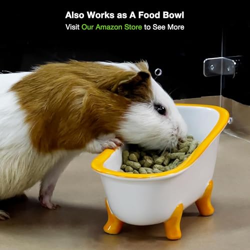 GuineaLoft™ Small Pet Bathtub – Generously-Sized Ceramic Bathtub | For Birds' Water Baths or Hamsters' Sand Baths, Also Works as a Food Bowl – Visit the GuineaLoft Store for More
