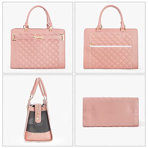 Fashion Pet Carrier Dog Cat Carrier Purse Soft-Sided Leather Handbag Pet Tote Bag for Small Dogs Puppy and Cats TSA Airline Approved - color: Pink