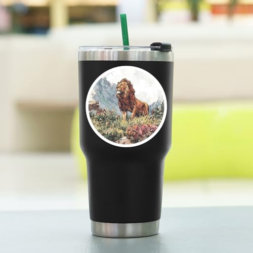 100 PCS Lion Stickers Pack – Waterproof Vinyl Decals for Water Bottles, Laptops, Phones, Notebook, Cars – Cool Vibrant Graphics for Lion Enthusiast - color: Lion