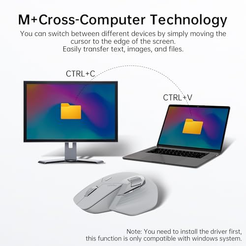 Rapoo MT760Mini Bluetooth Wireless Mouse - Bluetooth 5.0 and 2.4GHz Multi-Mode Connection, Support 4 Devices, M+ Cross Computer Technology, 11 Programmable Buttons,Light Grey - color: Light Grey, size: Mini