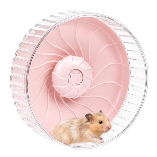 8 inch Silent Hamster Wheel, Stand-Free Cage Spinner, Pink | Stand-Free Cage Installation, Smooth-Rotating Exercise Wheel for Hamsters, Mice and Other Small Pets - color: Pink Without Stand, size: 8in