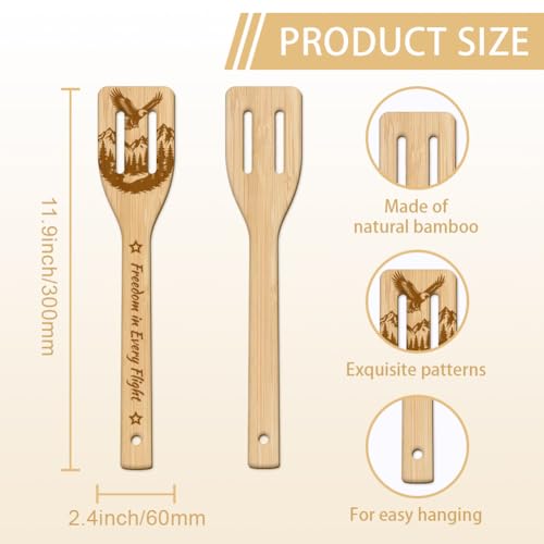 GLOBLELAND 6 Pcs Eagle Wooden Spoons Utensil Set Mountain Eagle Bamboo Carving Kitchen Cooking Utensils Wooden Engraved Cooking Spatula Sets for Kitchen Fun House Warming Gift - color: Eagle