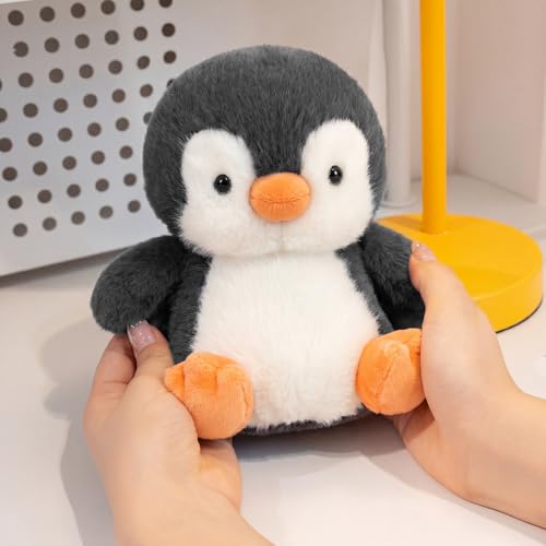 Ditucu Palm-Sized Penguin Stuffed Animals Cute Soft Mini Plush Doll Small Plushies Toys Gifts for Kids Black White 6 inch - style: Penguin A
