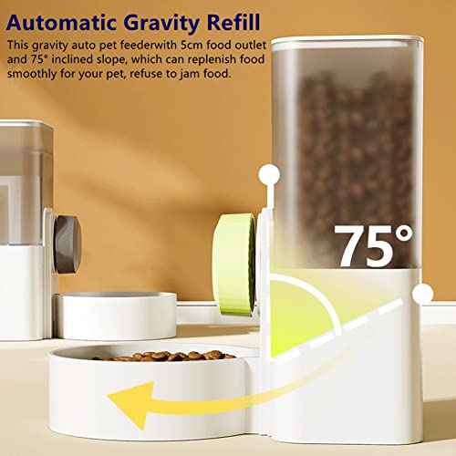 Automatic Replenish Pet Feeder, 1L Capacity Auto Gravity Cage Hanging Food Dispenser Set for Dog and Cat Small Animals, Removable Pet Food Bowl Food Container (Feeder, Green) - color: Green, size: Feeder