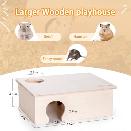Niteangel Birch Chamber-Maze Hamster Hideout - Small Pets Woodland House Habitats Decor for Hamster Mice Gerbils Mouse