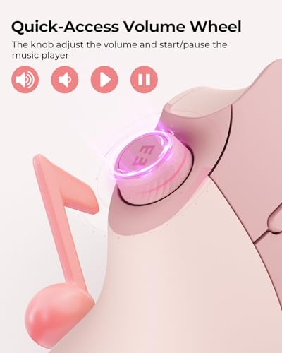 seenda MOU-302 Wireless Bluetooth Ergonomic Vertical Mouse with Volume Knob | Rechargeable 3-device mice for small/medium hands with quiet clicks, 1000/1600/2400 DPI for PC, laptop, MacBook, Pink - color: Pink