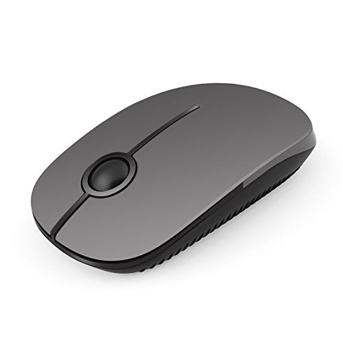 VssoPlor Wireless Mouse, 2.4G Slim Computer Laptop Mouse, Black and Gray | Portable Mouse, Plug & Play USB Nano Receiver, Quiet Silent Optical Mice for Notebook, PC, Laptop, Computer, Windows, Mac - color: Black and Gray