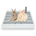 Fhiny Extra Large Rabbit Litter Box, Guinea Pig Litter Pan with Grate Plastic Small Animals Corner Tray Toilet Potty Trainer for Rabbit Bunny Chinchilla Guinea Pig Ferret Hedgehog
