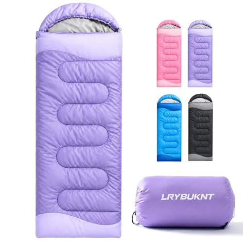 Sleeping Bags for Adults & Kids, Lightweight Camping Sleeping Bag | Waterproof Backpacking Sleeping Bag for Girls, Boys & Teens, Warm 3-Season Design for Hiking, Camping & Outdoor Travel - color: 3lb-Purple