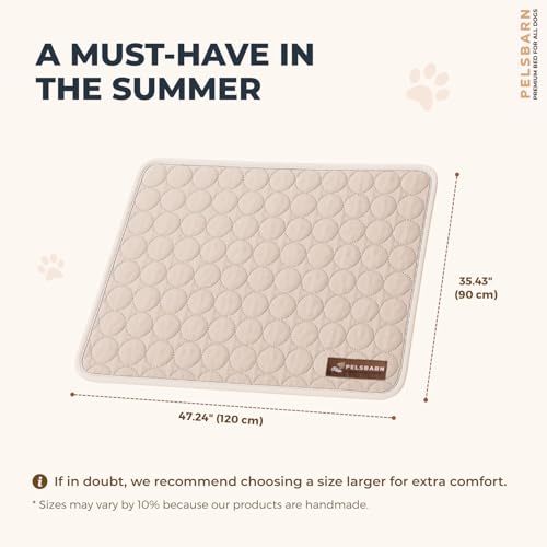 Dog Cooling Mat, Ice Silk Self-Cooling Pad, Light Beige, XL - color: Light Beige, size: Extra Large