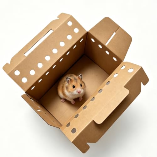12-Pack Cardboard Pet Cages, 11x8x6 inches, Suitable for Small Animals, Hamsters, Gerbils, Birds, and Reptiles; Disposable Small Animal Cardboard Pet Cages