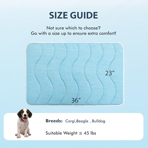 MICROCOSMOS 0.8" Thick Cooling Dog Foam Pad & Summer Pet Sleeping Mat, Machine Washable, Materials Safe, Portable Flat Pet Bed for Dogs.(Grey, 36" x 23") - color: Gray, size: 36"L x 23"W x 0.8"Th