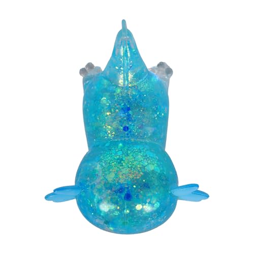3.94 in Blue Glitter Crawling Axolotl Squishy Slow Rising | Soft TPR, Floating Glitter, squeeze toy, busy hands, stress relief, focus support, home, class, travel, kids and adults - color: Blue