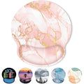 KONVINIT Ergonomic Mouse Pad with Wrist Rest, Small Mousepad with Non-Slip Rubber Base and Smooth Surface, Pink Mouse Pads for Desk, Office Desk Accessories - color: Pink Marble