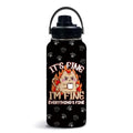 Cat 32oz Water Bottle, with Handle Lid Bottle, Sport Insulated Cup | 32oz Stainless Steel Tumbler, Leak-proof Coffee Mug, Thanksgiving Christmas Birthday Gift for Cat Lovers - color: Fine