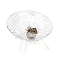 Silent Hamster Exercise Running Wheel Flying Saucer, White | Non-slip surface, smooth & quiet spinning, durable plastic, encourages healthy exercise, for dwarf hamsters/mice/gerbils - color: White