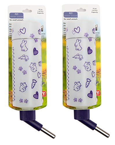 Lixit Weather Resistant Water Bottles for Rabbits, Ferrets, Guinea Pigs, Rats, Mice and Other Small Animals. (16 Ounce Pack of 2) - size: 16 Ounce Pack of 2