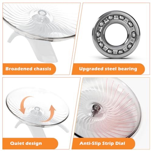 Hamster Wheel, Hermit Crab Climbing Toys Silent Exercise Running Wheel, 13cm Small Animal Exercise Wheels Hermit Crabs Wheel for Hamsters, Gerbils, Mice or Other Small Animals - size: White:13cm/5.12inch