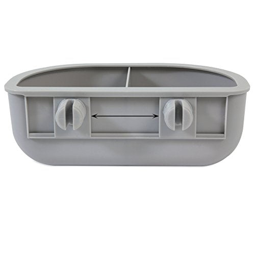 Petmate Double Diner Kennel Bowl, Gray, Small - size: 1 Count (Pack of 1)