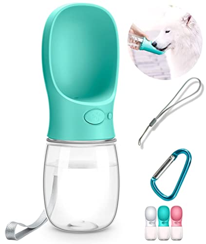 DEYACE Dog Water Bottle, Leak Proof Portable Pet Water Bottles for Dogs, Puppy Water Dispenser with Drinking Feeder for Travel (Teal 12oz) - color: Teal 12oz