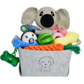 MRSOHRET 20Pcs Puppy Chew Toys for Teething, Dog Chew Toys with Rope Toys, Pet Dog Toothbrush, Treat Balls, Plush Toys and Squeaky Toy for Small Medium Dogs with Basket - color: 20 Pack Koala