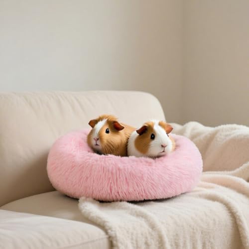 Bunny Bed Large Rabbit Hideout Soft & Comfortable | Small Animal Bedding, Cozy Bed Mat, Warm Hideaway, Cage Accessories for Guinea Pig - color: Pink